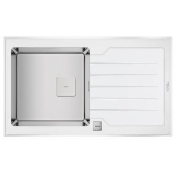 Chiuveta bucatarie Teka Premium RS15 1B 1D 86 860x510cm inox + sticla alba