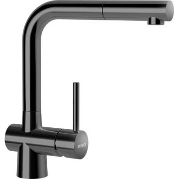 Baterie bucatarie Schock Laios Inox cu dus extractibil - Culoare gunmetal