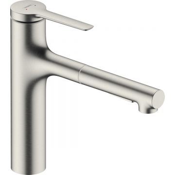 Baterie bucatarie Hansgrohe Zesis M33 cu pipa extractibila ComfortZone 160 sBox inox