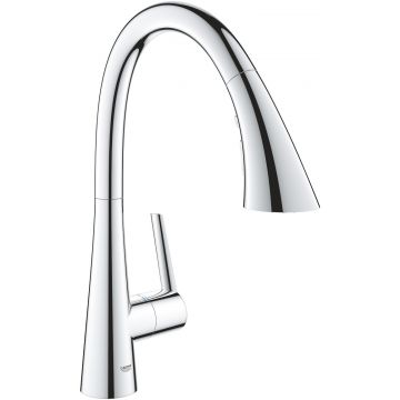 Baterie bucatarie Grohe Zedra cu dus extractibil trio spray crom