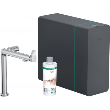 Baterie bucatarie Hansgrohe Aqittura M91 cu sistem de filtrare SodaSystem 240 crom