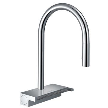 Baterie bucatarie Hansgrohe Aquno Select M81 170 dus extractibil doua tipuri de jet sBox si strecuratoare multifunctionala