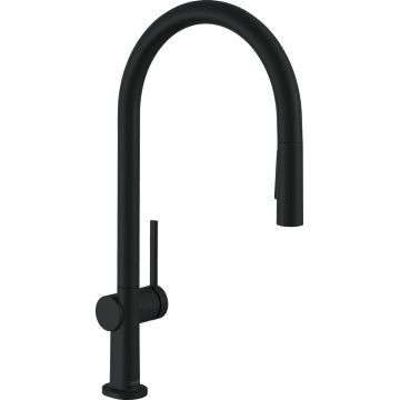 Baterie bucatarie Hansgrohe Talis M54 210 dus extractibil cu 2 tipuri de jet negru mat