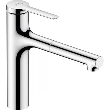 Baterie bucatarie Hansgrohe Zesis M33 160 dus extractibil cu 2 tipuri de jet crom