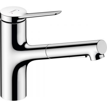 Baterie bucatarie Hansgrohe Zesis M33 cu pipa extractibila ComfortZone 150 sBox crom