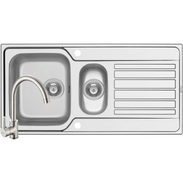 Chiuveta Fedra Extra 100 SM si Baterie Bello Crom Inox Chiuveta Fedra Extra 100 SM si Baterie Bello Crom Inox