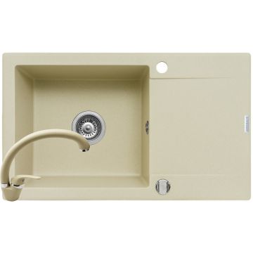 Pachet chiuveta granit KORFU 78x46 1B 1D + Baterie OSSIA Crem Pachet chiuveta granit KORFU 78x46 1B 1D + Baterie OSSIA Crem