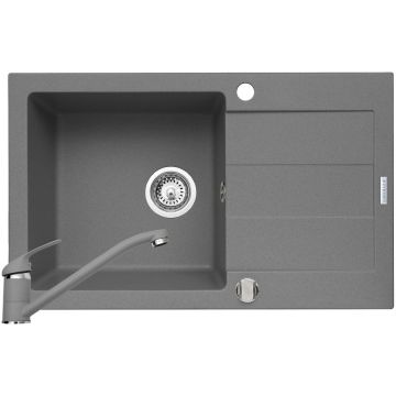 Pachet chiuveta granit Sparta Plus + Baterie ASALIA Gri Pachet chiuveta granit Sparta Plus + Baterie ASALIA Gri