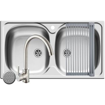 Set Chiuveta E 78 2B LN Baterie Bello Crom si Roll Up Inox Set Chiuveta E 78 2B LN Baterie Bello Crom si Roll Up Inox