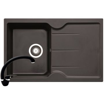 Set chiuveta granit PORTOS si baterie OSSIA Negru Set chiuveta granit PORTOS si baterie OSSIA Negru